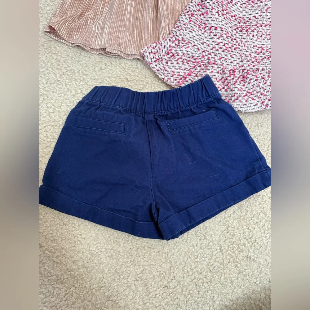 Janie and Jack Girls Blue Solid Chino Shorts Summer Skirts Bundle 2T Lot 3 Piece